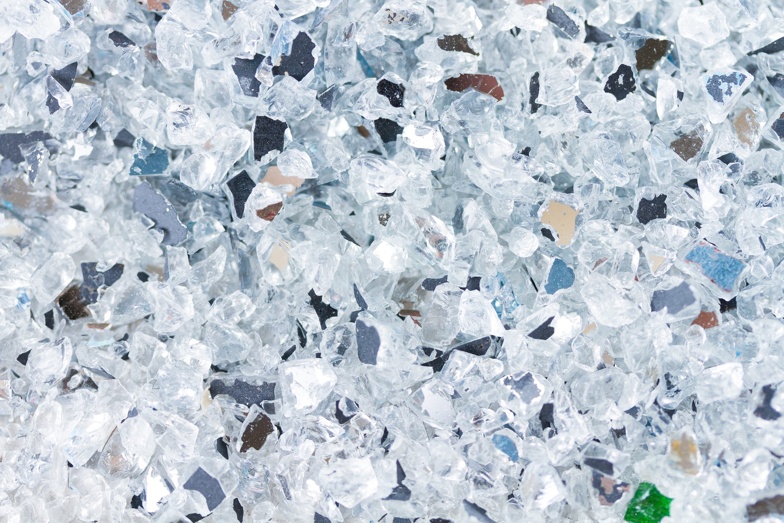 Shattered small  pieces of glass